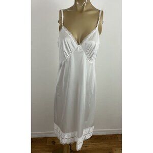 Vintage Sears Women's 38 100% Antron Nylon Full Slip Dress White